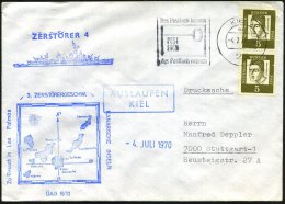 B.R.D. 1970/74 Zerstörer "Z 4", 7 Verschiedene Belege Mit Briefstempeln Meist Aus Kiel, Dabei Auslands-Reisen - Other & Unclassified