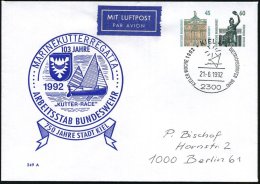 2300 KIEL 1/ KIELER WOCHE.. 1992 (21.6.) SSt Auf PU 45 Pf. + 60 Pf. Bauwerke: MARINEKUTTERREGATTA/103... - Other & Unclassified