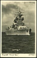 DEUTSCHES REICH 1939 (3.11.) S/w.-Foto-Ak.: Panzerschiff "Admiral Scheer", MWSt.: KIEL... - Other & Unclassified