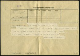 Stuttgart-Weil-im-Dorf 1943 (9.7.) Marine-Telegramm "Marinenachrichtendienst" An Feldpost-Nr. M 51890 =... - Other & Unclassified