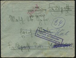 (24) KIEL 1/ Al/ NUR/ GENAUE ANSCHRIFTEN/ Sichern/ Gute Überkunft 1944 (20.9.) Seltener MaWSt Mit PLGZ + 6... - Other & Unclassified
