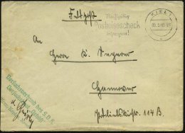 KIEL 1/ U/ Rechtzeitig/ Postreisescheck/ Besorgen! 1940 (9.5.) MWSt + Grüber 2L: Versuchsverband Des S. D. K.... - Other & Unclassified