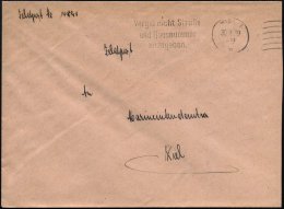 KIEL 1/ M/ Vergiß Nicht Straße/ U.Hausnummer.. 1939 (30.9.) MWSt + 6 Wellen (rechts) + Hs. Abs.: ... - Other & Unclassified
