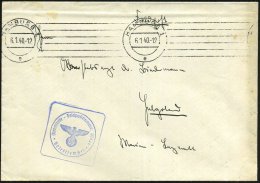 HAMBURG 1/ E 1940 (6.1.) Bd.MaStrichSt + Viol. Ra.: Feldpostnr. 01727 = Geleit-Flottille + Rs. Hs. Abs. (rs.... - Other & Unclassified