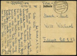 HAMBURG-WANDSBEK 1/ E #bzw.# D 1939/40 Je 2K Auf 2 Feldpost-Karten (je Reg.-Lochung Geschl.) Je An Feldpost-Nr. 20... - Other & Unclassified