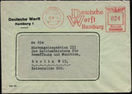 HAMBURG 1/ Deutsche/ Werft 1943 (16.10.) AFS A. Vordr.-Bf. = Kriegsschiffbau, Z. B. U-Boote, Fernbf.... - Other & Unclassified