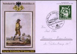 HALLE (SAALE)/ Tag Der Briefmarke 1941 (12.1.) SSt = Schnellboot (Tyo "S 26-29") EF 6 + 24 Pf. Tag D. Briefmarke... - Other & Unclassified