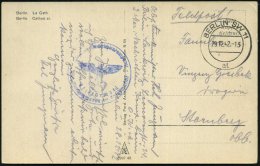 BERLIN SW 11/ Al 1942 (29.12.) MaSt Ohne Text + Blauer 1K-HdN: Marine-Nachrichtenstabskompanie/bei Oberkommando Der... - Other & Unclassified