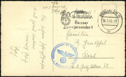 BERLIN SW 11/ Ab/ Vollkornbrot:/ Besser/ U.gesunder! 1941 (30.5.) MWSt (Ähren U. Lebens-Rune) + Blauer 1K-HdN:... - Other & Unclassified