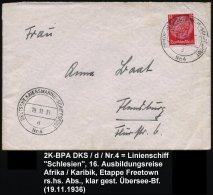 DEUTSCHES REICH 1936 (19.11.) 2K-BPA.: DEUTSCHE KRIEGSMARINE-SCHIFFSPOST/d/Nr.4 = Linienschiff "Schlesien" , 2x... - Other & Unclassified