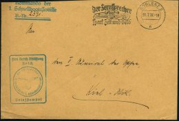 Koblenz 2 1937 (21.7.) MWSt.: KOBLENZ 2/n/Der Fernsprecher/spart Zeit U.Geld (oben Etw. Knapp Geöffnet) + Bl.... - Other & Unclassified