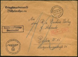 WILHELMSHAVEN 1/ L 1939 (21.1.) 2K + Viol. 2L: Kriegsmarinewerft/ Wilhelmshaven + Viol. 1K-HdN: Kriegsmarine/... - Other & Unclassified