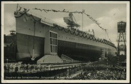 WILHELMSHAVEN-RÜSTRINGEN 1/ F 1938 (11.1.) 2K Auf S/w.-Foto-Ak.: Stapellauf Des Schlachtschiffes "Scharnhorst"... - Other & Unclassified