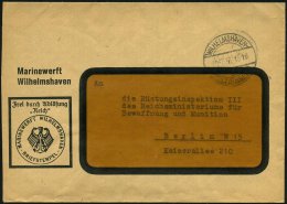 WILHELMSHAVEN-/ RÜSTRINGEN/ B 1936 (20.7.) 1K-Steg Auf Dienst-Bf.: Marinewerft Wilhelmshaven/FdA "Reich"..... - Other & Unclassified