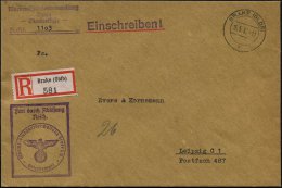 BRAKE (OLDB)/ A 1939 (16.5.) 2K + RZ: Brake (Oldb) + Viol. Ra.: FdA/R/Marine-Standortverwaltung.. + 2 Weitere Viol.... - Other & Unclassified