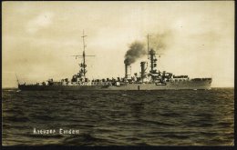 DEUTSCHES REICH 1925 (ca.) S/w.-Foto-Ak.: Kleiner Kreuzer "Emden" (III) Auf See , Ungebr. (ohne Uhv.) - Other & Unclassified