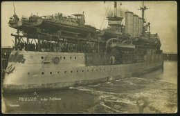 Wilhelmshaven 1919 (Jan.) 2 Verschiedene S/w.-Foto-Ak.: Linienschiff "Preussen" Als Mutterschiff Für... - Other & Unclassified