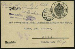 BERLIN W/ *10* 1919 (30.9.) 1K-Steg Auf Dienst-Kt.: REICHS-MARINE-AMT Mit Altem Kaiser-Adler "Marinesache" , Rs.... - Other & Unclassified