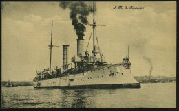 DEUTSCHES REICH 1914 (ca.) S/w.-Foto-Ak.: S.M.S. Amazone = Kleiner Kreuzer, Flaggschiff Der... - Other & Unclassified