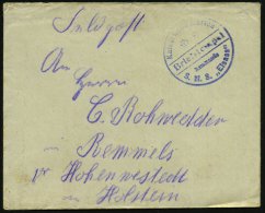 DEUTSCHES REICH 1914 (9.12.) Blauer 1K-Steg-HdN: Kaiserliche Marine/Kommando/S.M.S. "Elsass" (= MSP No.162, Ab... - Other & Unclassified