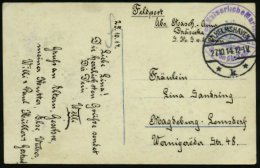 DEUTSCHES REICH 1914 (27.10.) Viol. 1K-Steg-HdN: Kaiserliche Marine/Kommando/S.M.S. Von Der Tann (= MSP No.38),... - Other & Unclassified