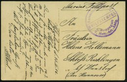 Helgoland 1916 (15.2.) Viol. Dienst-HdN: Kais.Marine/ 3. Kompagnie/V. Matr.-Art.(illerie) Abtlg. , Klar Gest.... - Other & Unclassified