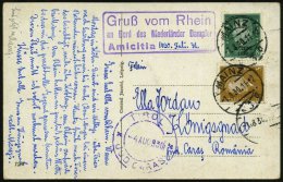 MAINZ/ *3o 1930 (1.8.) 1K-Steg + Viol. Ra.3: Gruß Vom Rhein/an Bod Des Niederländer Dampfers/Amicitia +... - Other & Unclassified