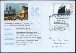 27568 BREMERHAVEN/ ..Ausstellung "150 Jahre Norddeutscher Lloyd".. 2007 (8.7.) SSt = Histor. Ozean-Dampfer Auf... - Other & Unclassified