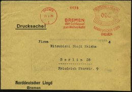 BREMEN/ 1/ BREMEN/ Der Schlüssel/ Zum Weltverkehr/ NORDDEUTSCHER LLOYD/ BREMEN 1929 (27.3.) AFS Auf... - Other & Unclassified