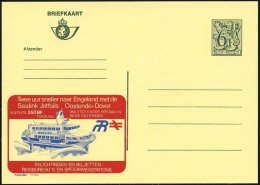 BELGIEN 1980 6,50 F. Reklame-P Grün: Sealink Jetfoils Oostende-Dover = Tragflächenboot (u. 2 Bahn-Logi)... - Other & Unclassified