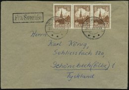 DÄNEMARK /  SCHWEDEN 1959 (24.1.) 20 Öre "1000 Jahre Dänemark", Reine MeF: 3er-Streifen = Börse... - Other & Unclassified