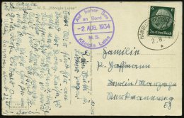 HAMBURG-HELGOLAND/ SEEPOST/ * 1934 (2.8.) Oval-BPA  M I T  Stern + Viol. HdN: ..M.S./Königin Luise A.... - Other & Unclassified