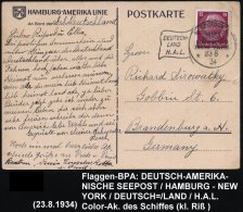 DEUTSCHES REICH 1935 (24.5.) 1K-Fa-BPA: DEUTSCH-/AMERIKANISCHE/SEEPOST/HAMBURG-/NEW YORK/**/DEUTSCH-/LAND/H.A.L. ,... - Sonstige & Ohne Zuordnung