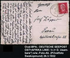 DEUTSCHES REICH 1932 (26.3.) Seltener Oval-BPA: DEUTSCHE SEEPOST/OST-/AFRIKA/LINIE/k = Dampfer "Usambara" , Klar... - Sonstige & Ohne Zuordnung