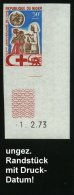 NIGER 1973 50 F. "25 Jahre  W.H.O.",  U N G E Z.  Eck-Unterrandstück + Zierfeld + Datumsstempel =... - Other & Unclassified