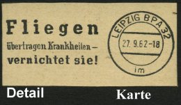 LEIPZIG BPA 32/ Im/ Fliegen/ übertragen Krankheiten-/ Vernichtet Sie! 1962 (27.9.) Seltener MWSt Klar Auf... - Other & Unclassified