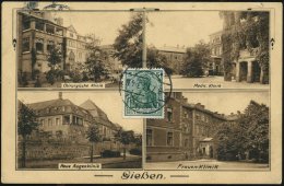 Gießen/ *1d 1913 (8.7.) 1K-Steg Auf 5 Pf. Germania Vs. Frankiert Auf Foto-Fern-Ak.: 4 Kliniken: Chirurg.-,... - Other & Unclassified