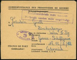 FRANKREICH /  ÖSTERREICH 1947 (8.2) Kgf.-Vordr.-Faltbf. , Viol. Zensur-Oval: DEPOT 62/3/CENSURE = Lager St.... - Other & Unclassified