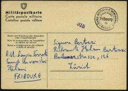 SCHWEIZ 1943 (22.4.) 2K: Fribourg/Franc De Port/Camp Militaire D´internement/Suisse + Viol. Zensur-1L: 315... - Other & Unclassified