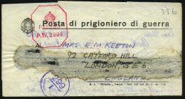 ITALIEN 1943 (17.5.) Schw. MaSt.: UFFICIO CENSURA POSTA AERA/I/VERIFICATO/PER CENSURA Rs. Auf Kgf.-Faltbf.: Posta... - Other & Unclassified