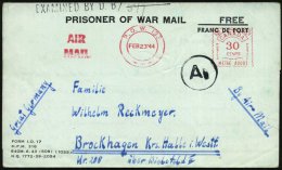 CANADA 1944 (23.2.) Seltener AFS. 30 C. : P.O.W. 133/METRE 48007 / AIR MAIL (n U R  Luftpostzuschlag!) + Zensur-1L:... - Other & Unclassified