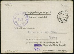 DT.BES.LITAUEN 1944 (13.4.) 2K: VILNIUS/1 Auf Kgf.-Vordr.-Falt-Bf.: M.-Stammlager IV A Hohnstein (Sächs.... - Other & Unclassified