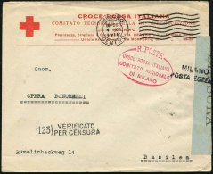 ITALIEN 1916 (4.12.) MaWellenSt: MILANO/CENTRO Auf R.K.-Vordr-Bf: CROCE ROSSA ITALIANA (Milano), Roter... - Other & Unclassified