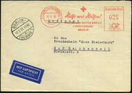 (1) BERLIN-FRIEDENAU 1/ Helft Uns Helfen!/ DRK/ LANDESVERBAND/ BERLIN 1955 (12.5.) AFS 025 Pf. (R.K.) + 1K-Steg:... - Other & Unclassified