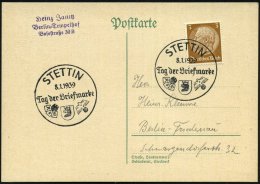 STETTIN/ Tag Der Briefmarke 1939 (8.1.) SSt = Stadtwappen, WHW-Symbol Etc., Klar Gest. Inl.-Karte (Bo.17) - Other & Unclassified