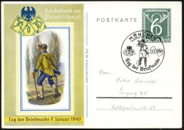 MÜNCHEN/ HDB/ Tag Der Briefmarke 1940 (7.1.) SSt = Postillon Auf Passender P 6 Pf. Posthorn, Grün: Tag... - Other & Unclassified