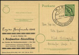 KIEL/ TAG DER BRIEFM. 1946 (19.10/15.10.) SSt Auf Amt. P. 5 Pf. Ziffer, Grün + Zurduck: "Tag Der Briefmarke... - Other & Unclassified