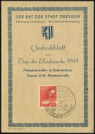 (10a) DRESDEN A 24/ TAG DER BRIEFMARKE 1947 (26.10.) SSt = Brieftaube Auf Amtl. Gedenkblatt: DER RAT DER STADT... - Other & Unclassified