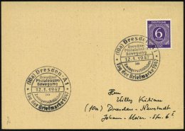 (10a) DRESDEN-A 1/ ..Zwingerschlößchen/ Tag Der Briefmarke 1947 (12.1.) Seltener SSt Auf Orts-Kt.... - Other & Unclassified