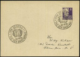 (19b) DESSAU 1/ TAG DER BRIEFMARKE 1949 (30.10.) SSt = Bayern 1 Kreuzer = 100 Jahre Briefmarke , Klar Gest.... - Other & Unclassified